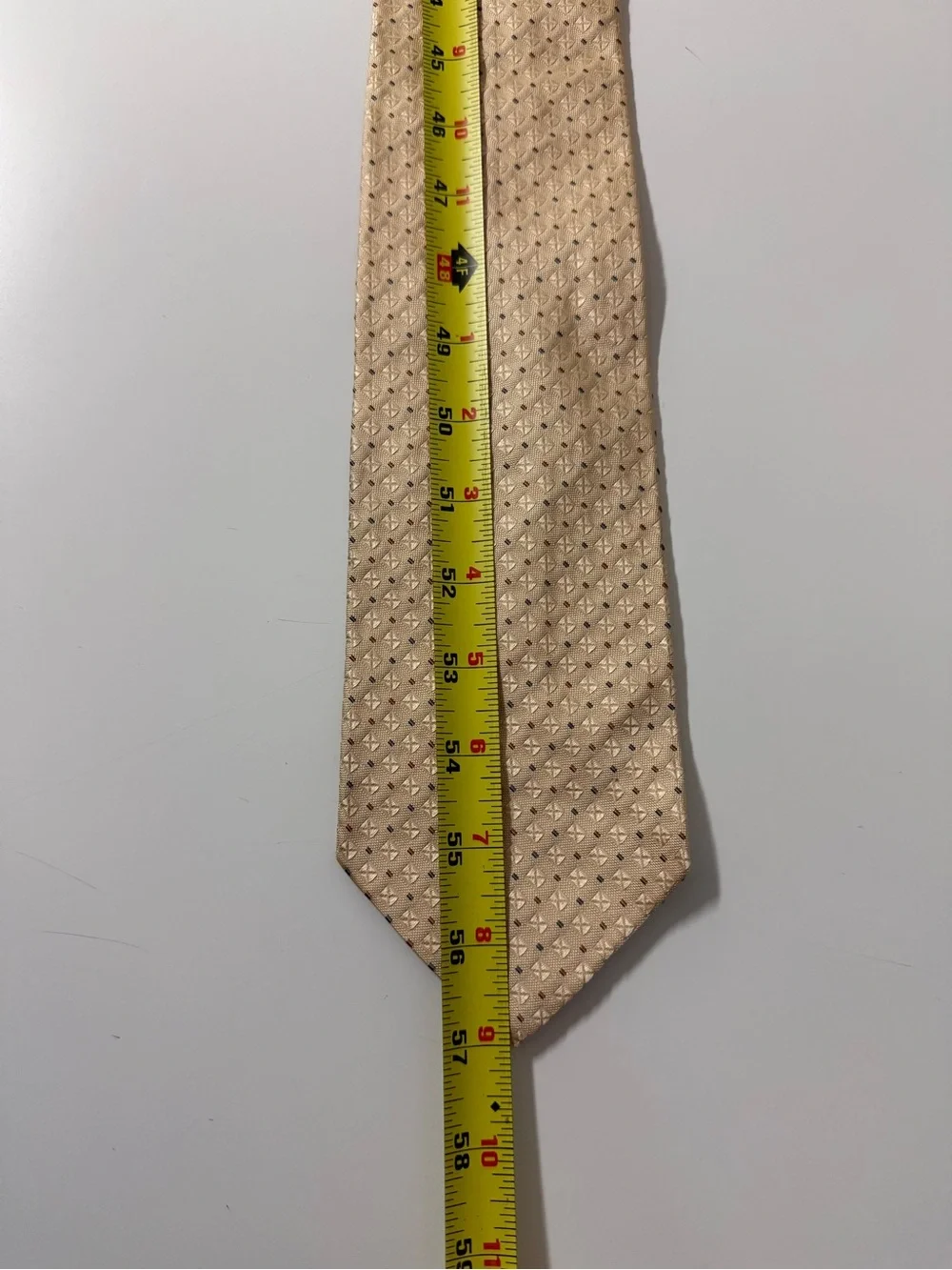 Altea Milano Expressly For Nordstrom Tie Silk Gold Beige Geometric Pattern Italy